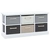 vidaXL Storage Bench White, Grey, Black, Beige Paulownia wood, MDF Medium