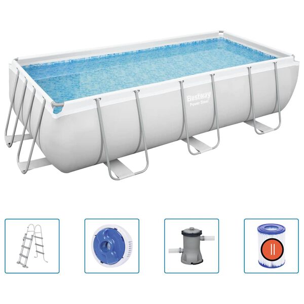 Bestway Swimming Pool Set White, Blue Tritech, PVC, Polyester Large