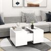 vidaXL Coffee Table White Engineered wood Medium Extendable