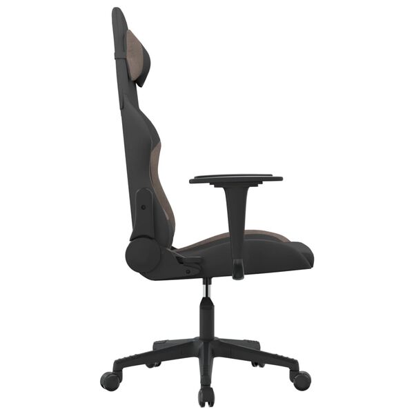 vidaXL Gaming Chair Black and Taupe Fabric