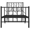 vidaXL Bed Frame Black Powder-Coated Steel Small Single Bed Frame