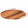 vidaXL Table Top Solid Wood Acacia Round 0.98 - 1.06 " 19.7 "