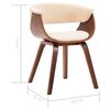 vidaXL Dining Chair Set of 4 Cream and Brown Faux leather, Bent wood
