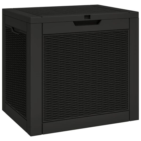 vidaXL Garden Storage Box Black Polypropylene 31.2 Gallon capacity