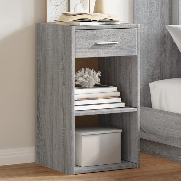 vidaXL Bedside Cabinet Grey Sonoma Engineered Wood Medium