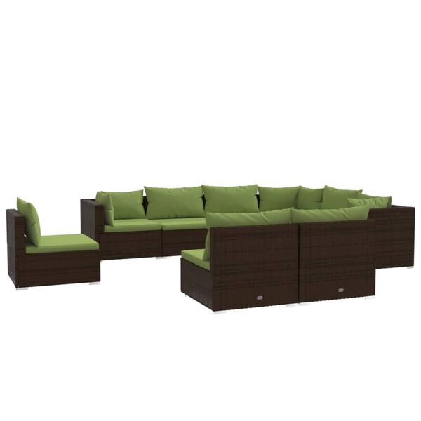 vidaXL Garden Lounge Set Brown PE rattan Large Modular