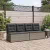 vidaXL Garden Bench with Cushion Gray Poly rattan