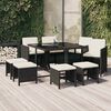vidaXL Garden Dining Set Black PE Rattan 9 piece set Durable