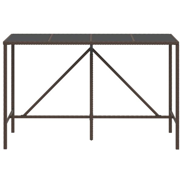 vidaXL Bar Table With Glass Top Brown, Black