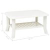 vidaXL Coffee Table White Plastic 35.4 x 23.6 x 18.1 in Durable
