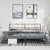 vidaXL Bed Frame Black Powder-Coated Steel 76 x 80 in Bed Frame