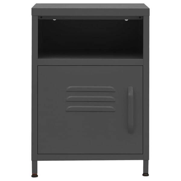 vidaXL Nightstand Anthracite 13.8x13.8x20.1" Steel