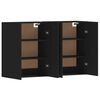 vidaXL Wall Mounted Cabinet Set of 2 Black Engineered wood, metal Large