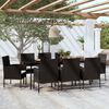 vidaXL Garden Dining Set Black