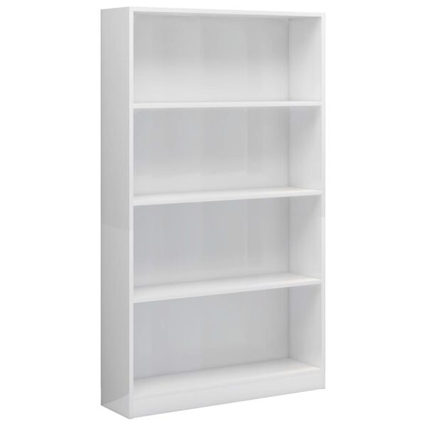 vidaXL Book Cabinet High gloss white Engineered wood Medium Book Cabinet