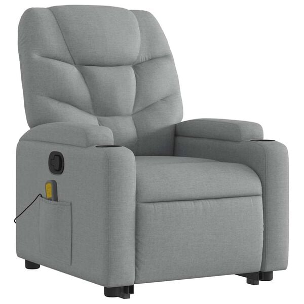vidaXL Stand Up Massage Recliner Chair Light grey