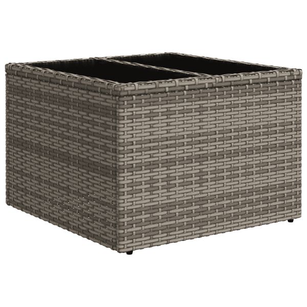 vidaXL Garden Sofa Set Gray PE rattan, Powder-coated steel, Polyester fabric