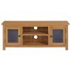 vidaXL TV Cabinet Brown Solid oak wood Medium TV Cabinet Rectangular