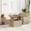 vidaXL Garden Sofa Set Beige PE Rattan Medium Removable Covers