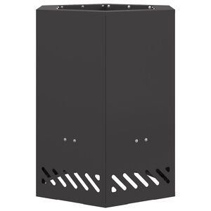 vidaXL Smokeless Fire Pit Black 14.96 x 14.96 x 20.08 in Steel