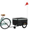 vidaXL Bike Trailer Black and Gray 99.2 lb Iron