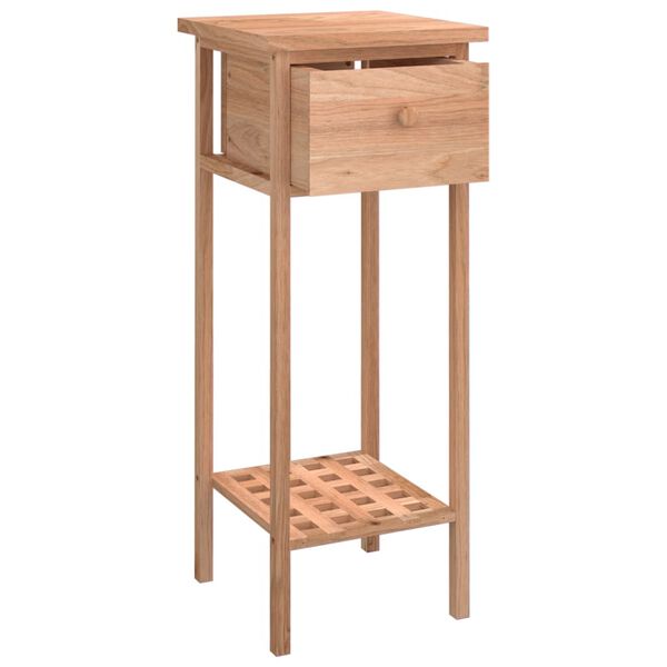 vidaXL Side Table With Drawer Walnut Solid walnut wood Tall Side Table