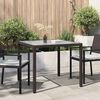 vidaXL Garden Table Brown Poly rattan, tempered glass, powder-coated steel