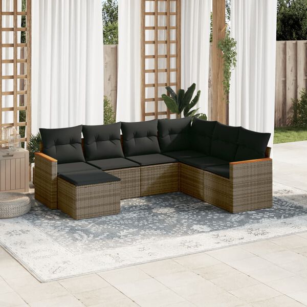 vidaXL Garden Sofa Set Grey