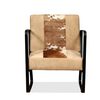 vidaXL Lounge Chair Brown, white, cream Genuine goatskin, Canvas, Steel
