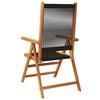 vidaXL Garden Chair Set of 2 Black Solid Acacia wood, Polypropylene