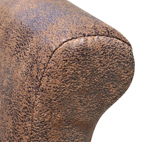 vidaXL Dining Chair Set of 6 Brown Polyester, Wood Standard Ergonomic