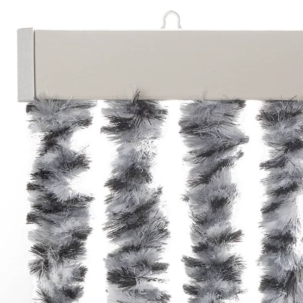 vidaXL Fly Curtain Grey and Black and White 22.0x72.8" Chenille
