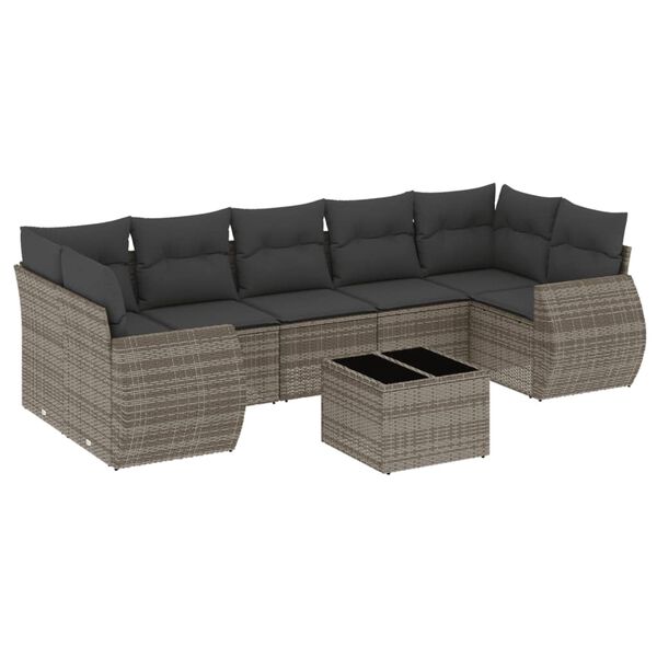 vidaXL Garden Sofa Set Grey