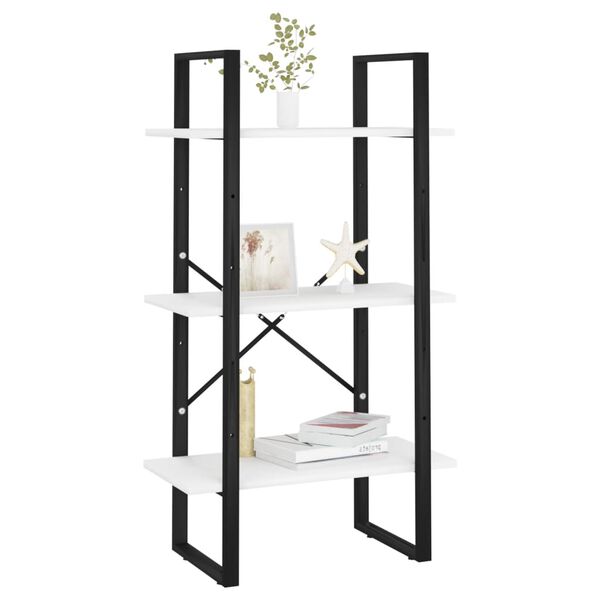 vidaXL Storage Shelf White Metal Medium Storage Shelf Rectangular