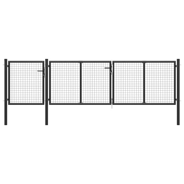 vidaXL Garden Gate Steel 157.5x29.5" Anthracite