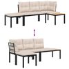 vidaXL Bench Set Black, Taupe Powder-coated steel, Fabric (100% polyester)