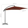 vidaXL Cantilever Garden Parasol Terracotta Polyester, Steel