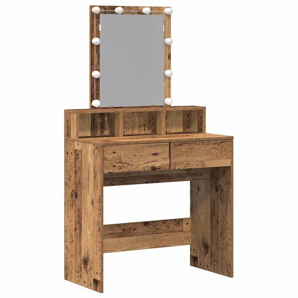 vidaXL Dressing Table Old Wood 80 x 41 x 144.5 cm Engineered wood