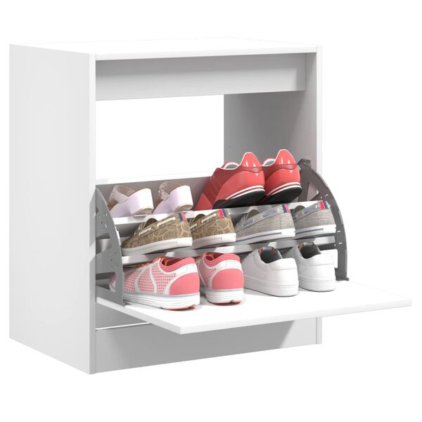 vidaXL Shoe Cabinet White Engineered wood Compact Shoe Cabinet