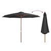 vidaXL Garden Parasol Anthracite Polyester, Wooden Pole Large