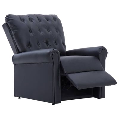 vidaXL Reclining Chair Black Faux Leather