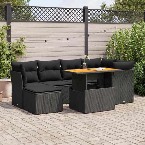 vidaXL Garden Sofa Set Black