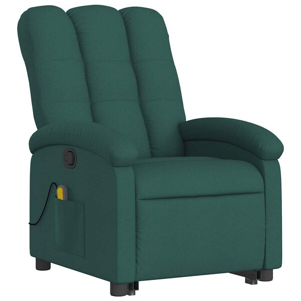 vidaXL Stand Up Massage Recliner Chair Dark Green