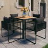 vidaXL 5 Piece Patio Dining Set PVC Rattan Black and Brown