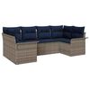 vidaXL Garden Sofa Set with Cushion 6 pcs Grey Poly Rattan