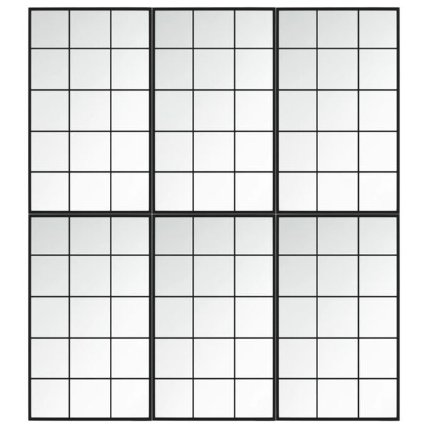 vidaXL Wall Mirror Black Metal, Glass Medium Wall mounting Wall Mirror