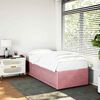 vidaXL Bed Frame Pink Velvet (100% polyester), Plywood, Engineered wood