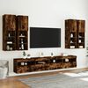 vidaXL TV Wall Cabinet Set Smoked Oak Engineered wood, Glass Large