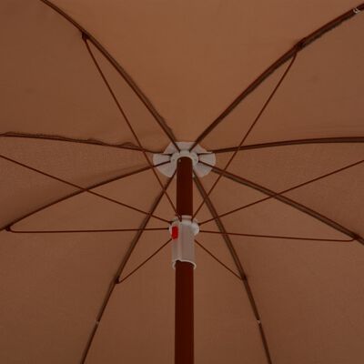 vidaXL Parasol with Steel Pole 70.9" Taupe