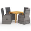 vidaXL Garden Dining Set Grey